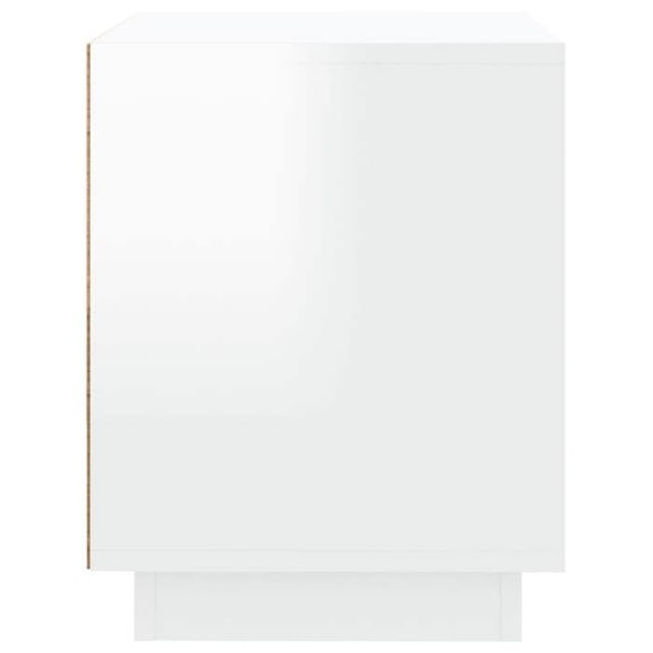 Sæt med 2 natborde med skab med dør 44 x 35 x 45cm ingeniørtræ hvid højglans DEC035797 Vit