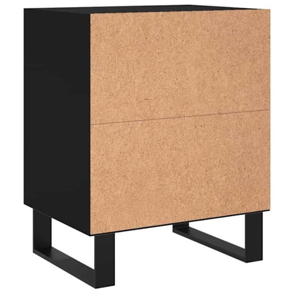 Sæt med 2 natborde med åben rum 40 x 30 x 50 cm ingeniørtræ og sort jern DEC035507 kastanj