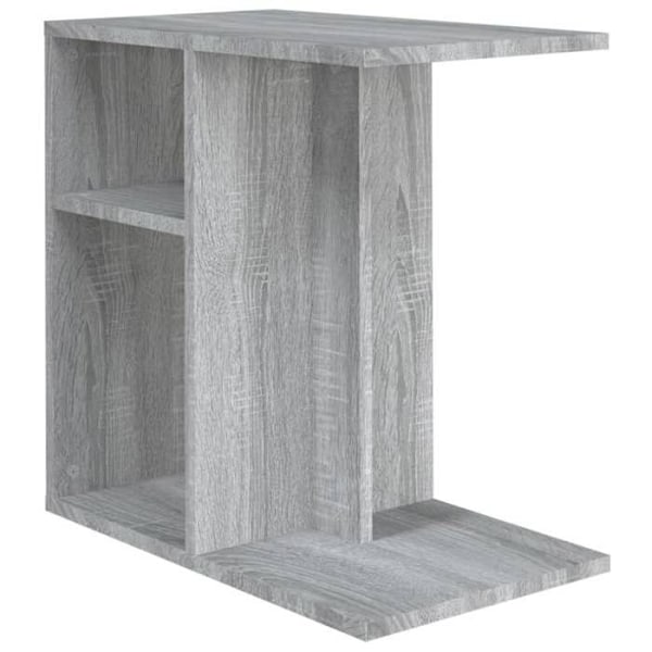 Side table for sofa end with storage compartments 50 x 30 x 50 cm engineered wood gray DEC032531 kastanj