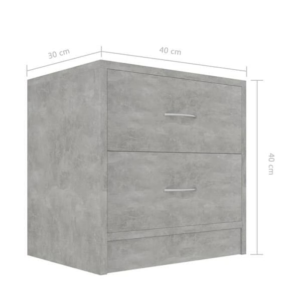 Sæt med 2 natborde med to skuffer 40 x 30 x 40 cm ingeniørtræ grå DEC035349 kastanj