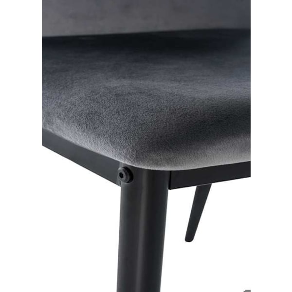 Matstol x1 klassisk design i grå sammet med fyrbenta metallben nor 10_0002094 Grå