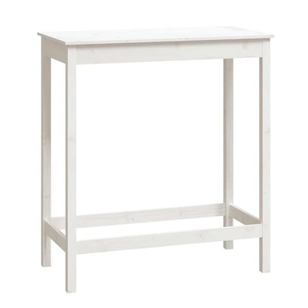 Multifunktionellt sidobord hög 100 x 50 x 110 cm i massivt vitlackat furu DEC036401 Vit