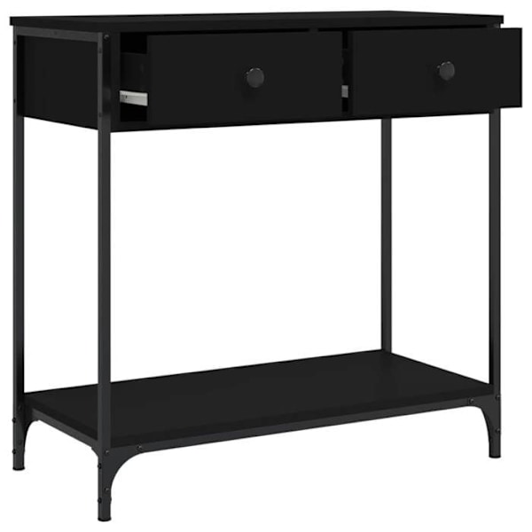 Elegant design konsolbord för entré med lådor 75 x 34,5 x 75 cm ingenjörsträ och svart metall DEC032155 kastanj