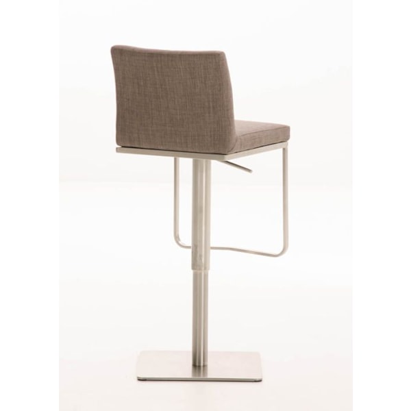 Baari Stool x1 jalatuki, neliömäinen ruostumaton teräsperuslaatta, harmaa kangassija 10_0005314 Grå