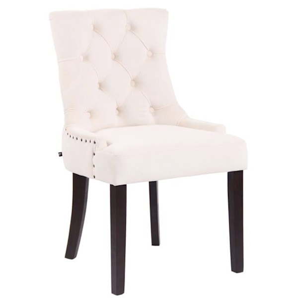 Ruokasalin tuoli x1 antiikkityylinen beige samettikapiteeni, jossa 4 ruskeaa puujalkaa 10_0001933 kastanj