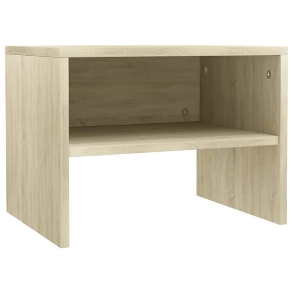 Sæt af 2 natborde med åbent rum 40 x 30 x 30 cm ingeniør træ farve eg DEC035226 kastanj
