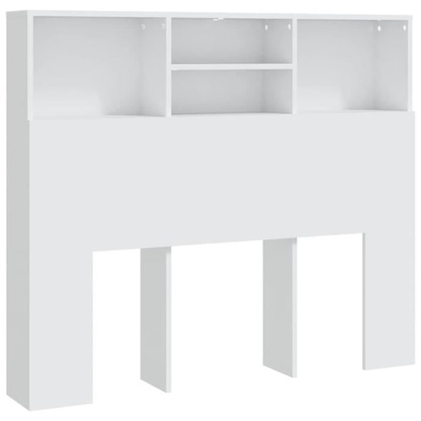 Hovedgærde med opbevaring, sengebord, hylde 120 x 19 x 103,5 MDF hvid