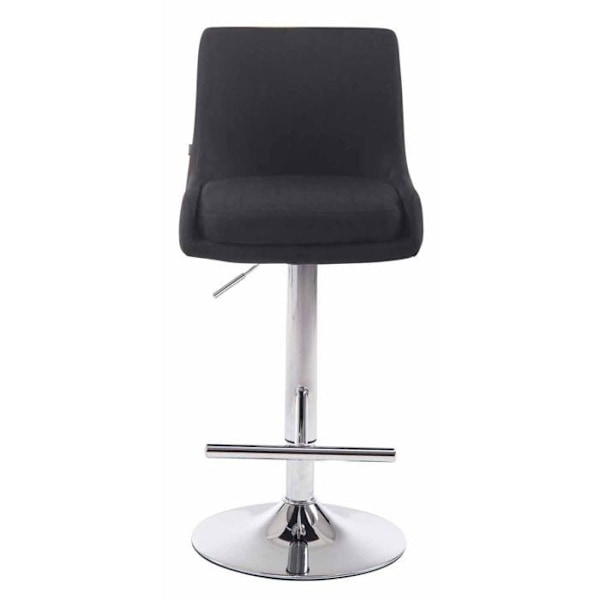 Sæt af 2 barstole med moderne design i sort stof, metalben med kromlook. Metall