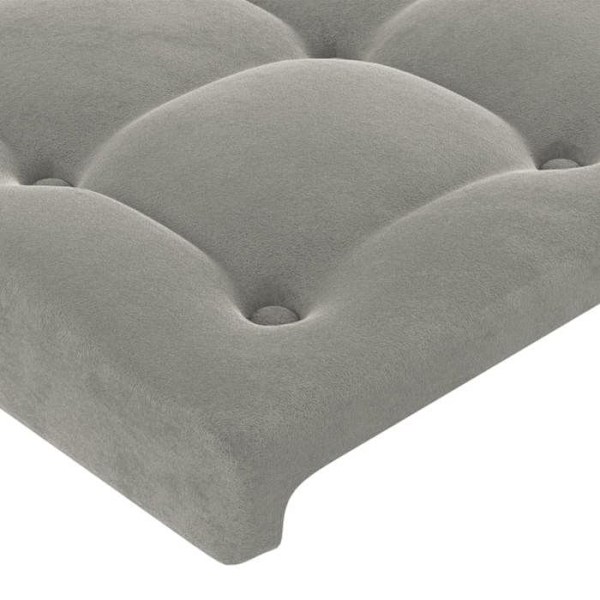 Pääty - TDL - 80 x 5 x 118/128 cm - Vaaleanharmaa sametti - Sisäänrakennettu LED - 1 henkilö