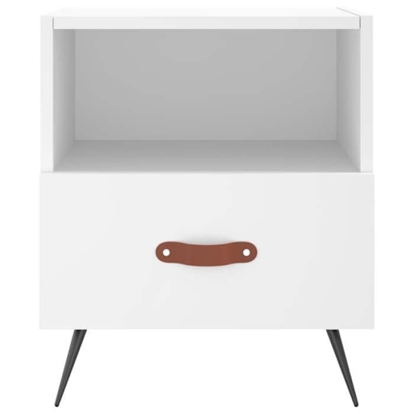 Natskab med skuffe og åbent rum 40 x 35 x 47,5 cm hvidt ingeniørtræ og jern DEC033358 Vit