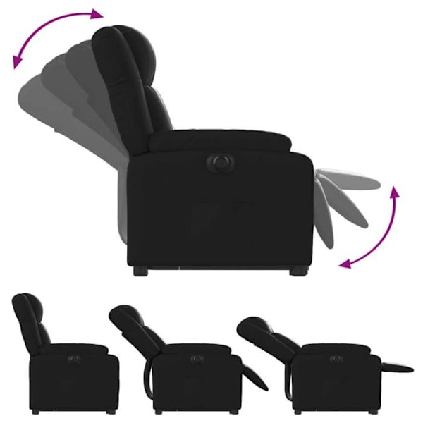 Soffa med tv-funktion och elektrisk hiss mycket bekväm i svart PVC DEC028461 Svart