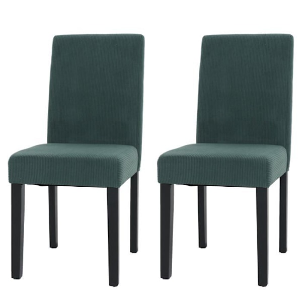 Set med 2 matstolar med hög rygg i grön sammetsvelour och mörka träben 04_0007330 kastanj