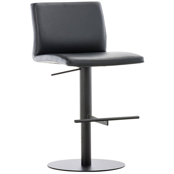 Barstool x1 korkeudensäätö ja 360° kääntyvä, pyöreä musta metallialusta, musta PVC-istuin 10_0004566 Metall