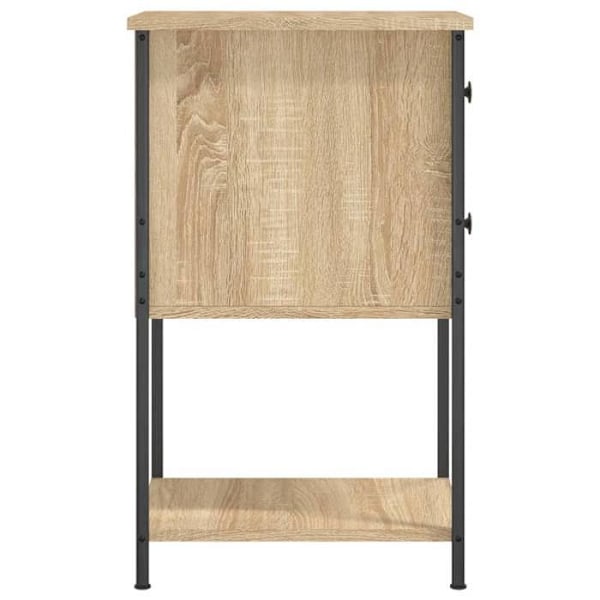 Sæt med 2 natborde med to skuffer 32 x 42 x 70 cm ingeniørtræ farve eg og jern DEC035868 kastanj