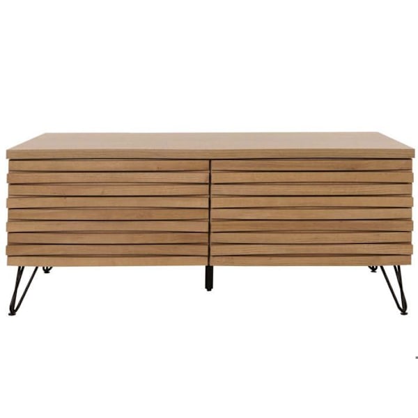 Sofa bord bordbord med 2 skuffer i mangotræ og metal 46x110x55 cm 04_0008458 kastanj