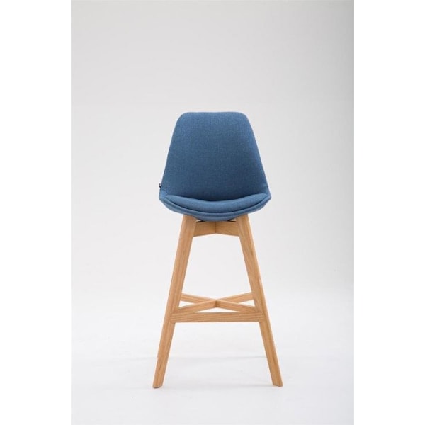 Sæt af 2 barstole moderne design i blåt stof