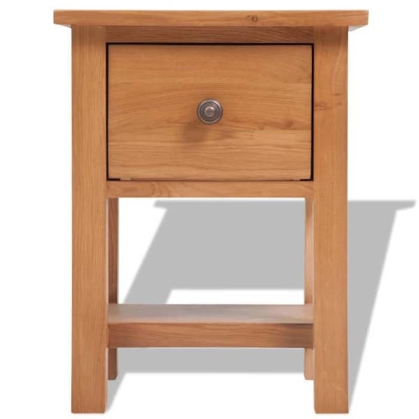 Sæt med 2 natborde med skuffe og hylde 36 x 30 x 47 cm eg og MDF DEC034751 kastanj