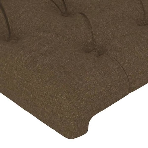 Huvudgavel för sängmöbel i sovrum, tuftad med sidokant 93 x 23 x 78/88 mörkbrun tyg.
