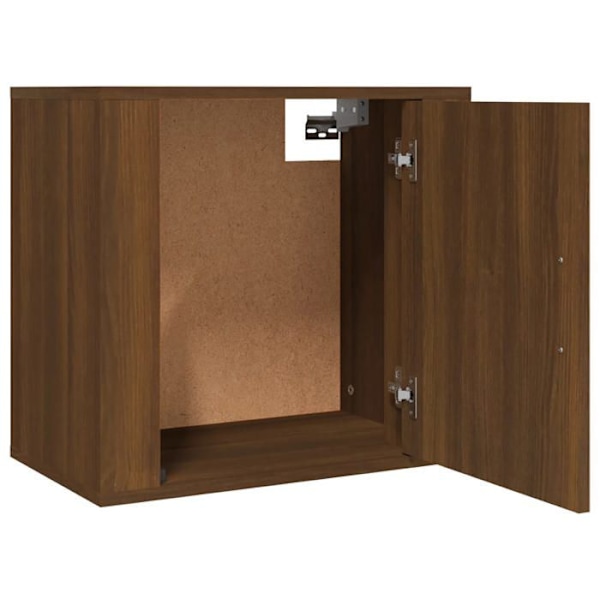 Väggmonterat sängbord med ett förvaringsutrymme med dörr 50 x 30 x 47 cm brun ingenjörsträ DEC034275 kastanj