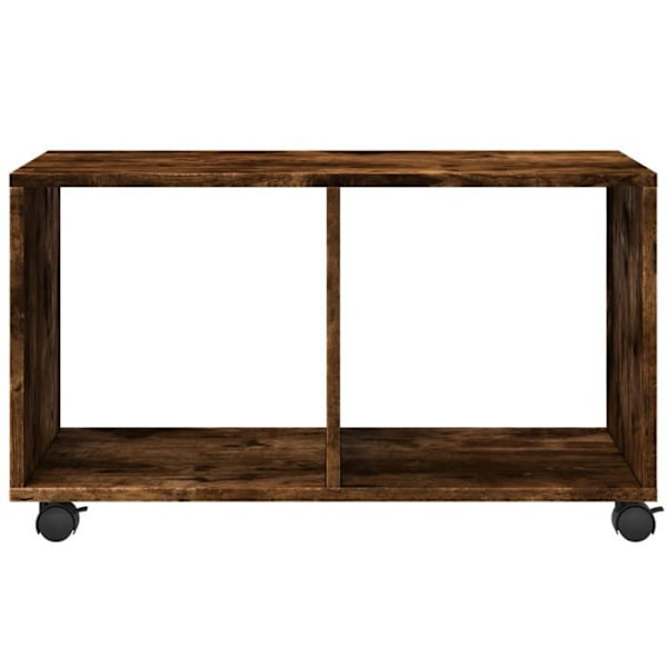 Rullande skåp ek rökt 72 x 33 x 42,5 cm ingenjörsträ brun DEC031377 kastanj