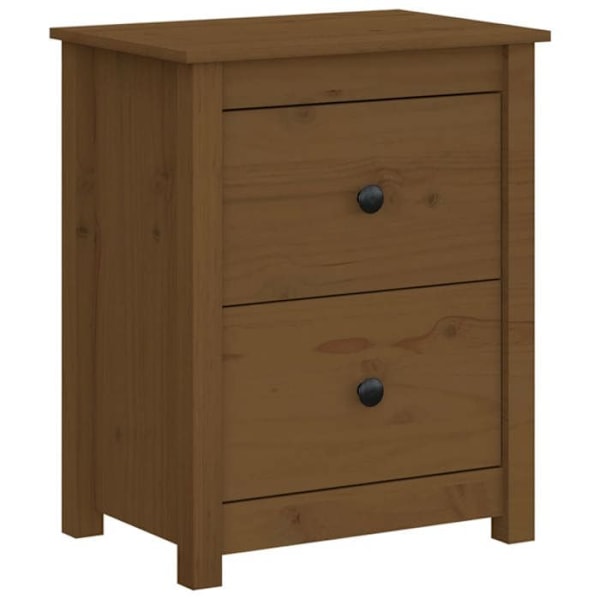 Set av 2 sängbord med två lådor 50 x 35 x 61,5 cm furu färg honung brun DEC035926 kastanj