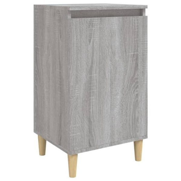 Yöpöytä, jossa on ovi ja lokero 40 x 35 x 70 cm harmaata teknologia-aluetta DEC034637 kastanj