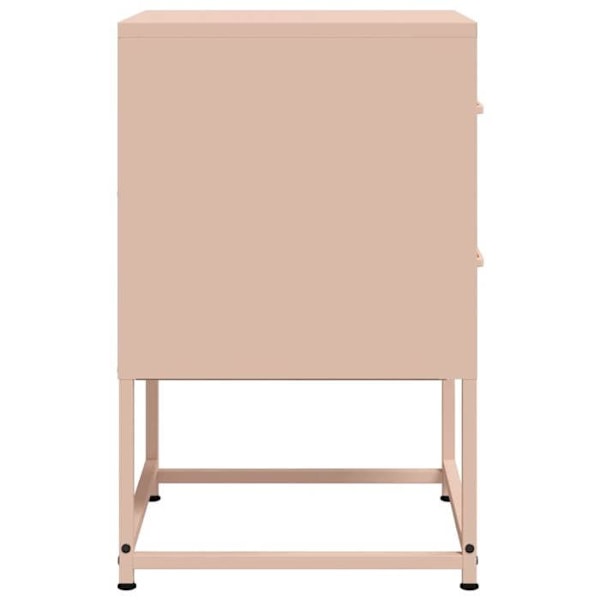 Yöpöytä kahdella laatikolla 36 x 39 x 60,5 cm vaaleanpunainen teräs DEC034564 Rosa