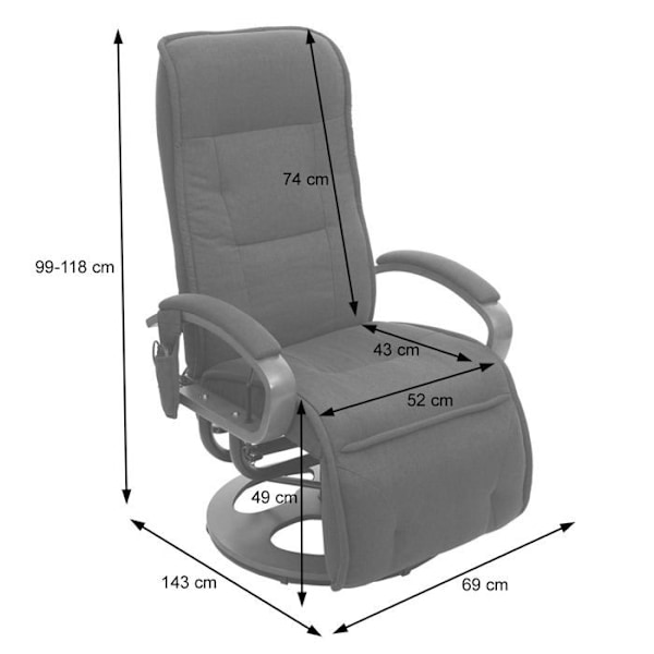 Afslapningsstol med massagefunktion i brun imiteret ruskind 04_0004339 kastanj