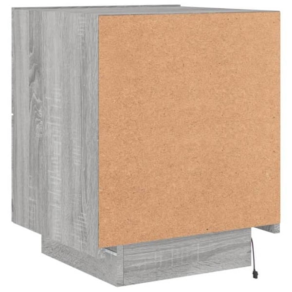 Yöpöytä, jossa on laatikko ja LED, 45 x 40 x 55 cm, harmaa MDF DEC032806 kastanj