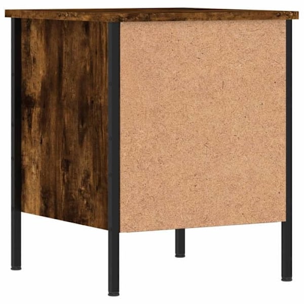 Natskab med to skuffer 40 x 42 x 50 cm ingeniørtræ brun og jern DEC033636 kastanj