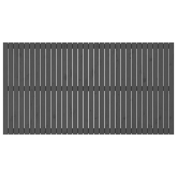 Hovedgærde til soveværelse, vægmonteret møbel i paletstil, 204 x 3 x 110, massivt træ, grå. Grå