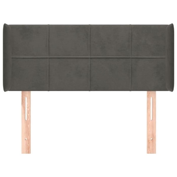 Sänggavel - Ej specificerad - 93x16x78/88 cm - Mörkgrå sammet - Klassisk stil - Öron Mörkgrå