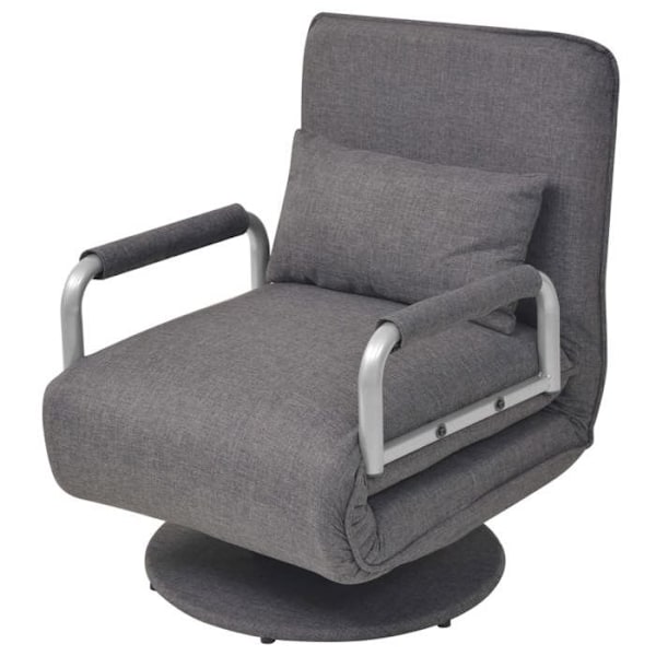 Design og moderne drejelig lounge sæde, sovesofa i mørkegrå stof DEC028662 Grå
