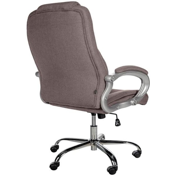 Ergonomisk kontorstol er komfortabel i taupe stof og krommetal 10_0002387 Metall