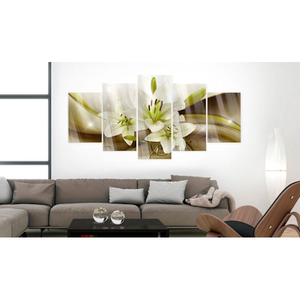 Acryltavlor väggdekoration modern Lily-mönster i 5 paneler 200x100 cm TVA110085