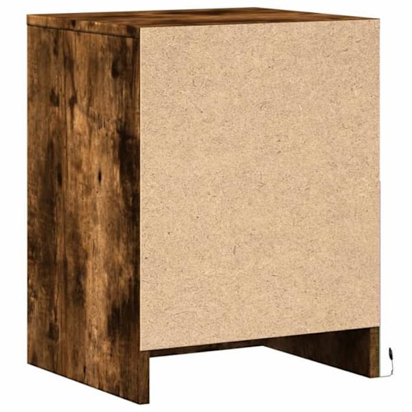 Sæt af 2 natborde med skuffer og LED 38 x 34 x 50 cm i brunt ingeniørtræ DEC032840 kastanj