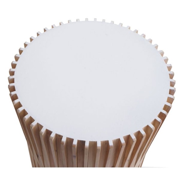 Sidoch bord soffbord stöd för växter i furu och MDF diameter 51 cm vit 04_0008505 Vit