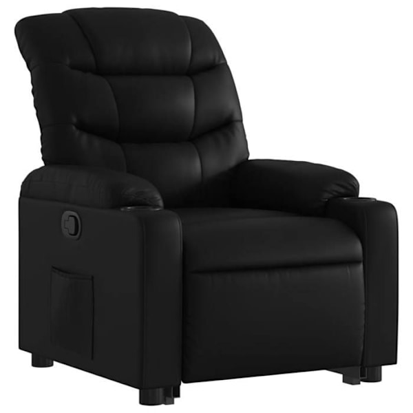 TV relax stol, komfortabel polstring, elektrisk løftfunktion i sort PVC DEC028071 Svart