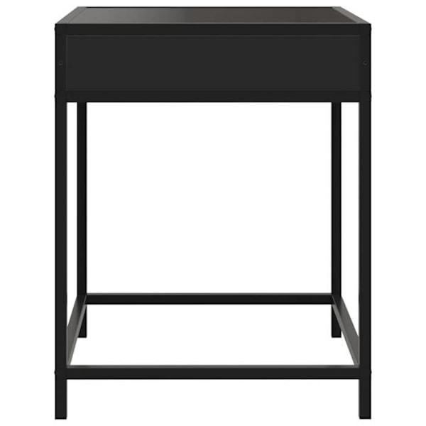 Natbord med LED-spejl 40 x 40 x 51 cm sort ingeniørtræ glas og stål DEC033159 kastanj
