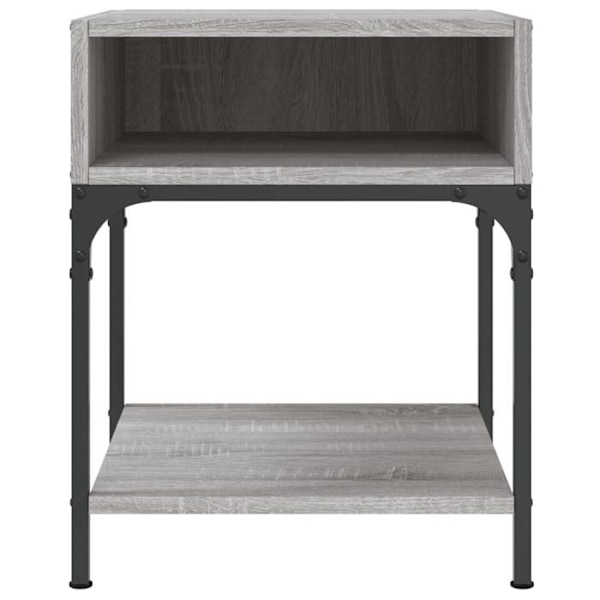 Sæt med 2 natborde med hylde 40 x 41 x 50 cm ingeniørtræ grå og jern DEC035727 kastanj