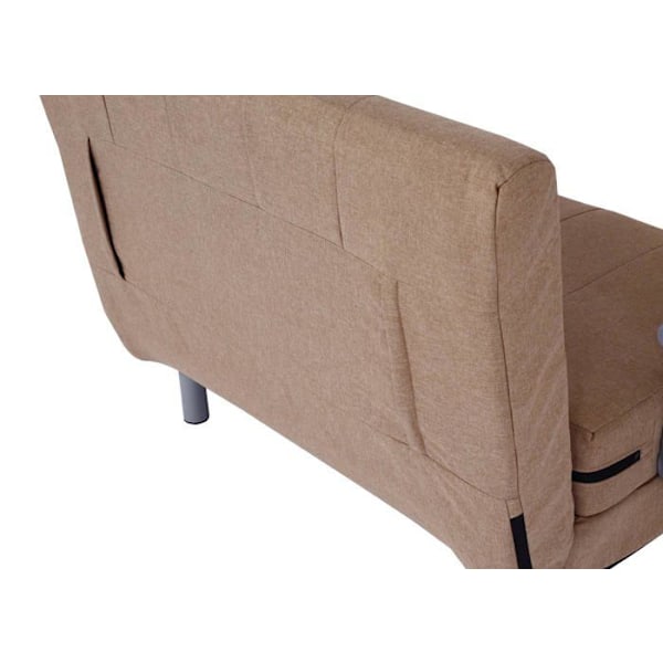 Soffa med sängfunktion, bäddsoffa, extrasäng, avslappning, sängyta 97x186 cm, cremefärgad tyg 04_0006259 Grädde