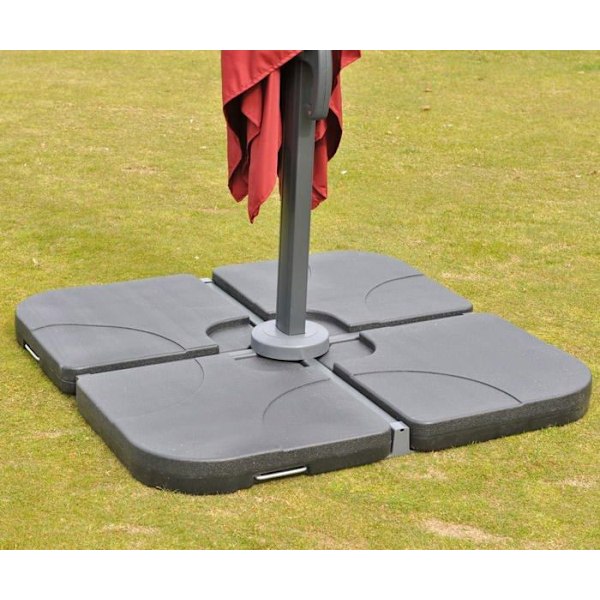 Ravintolavarjo 3 x 3m (Ø4,24m) polyesteri alumiini/teräs 23kg antrasiitti jalustalla