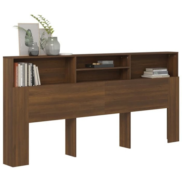 Hovedgærde - MDF - Brun - 220x19x103,5 cm - Integreret opbevaring - Moderne stil kastanj