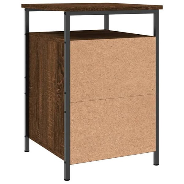 2 kpl yöpöytiä kaapilla, ovi 40 x 42 x 60 cm, ruskea tekninen puu ja rautaa DEC035865 kastanj