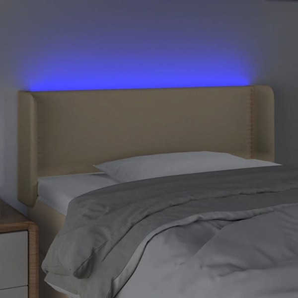 Hovedgærde - Ikke specificeret - 103 x 16 x 78/88 cm - Crepe stof - Farverigt LED - Moderne stil Grädde