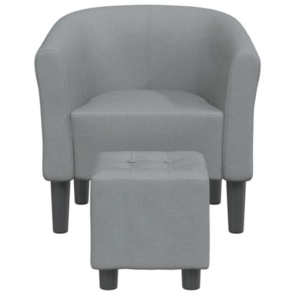 Moderne design loungestol med komfortabel sæde og fodstøtte i lys grå stof DEC026420 Grå