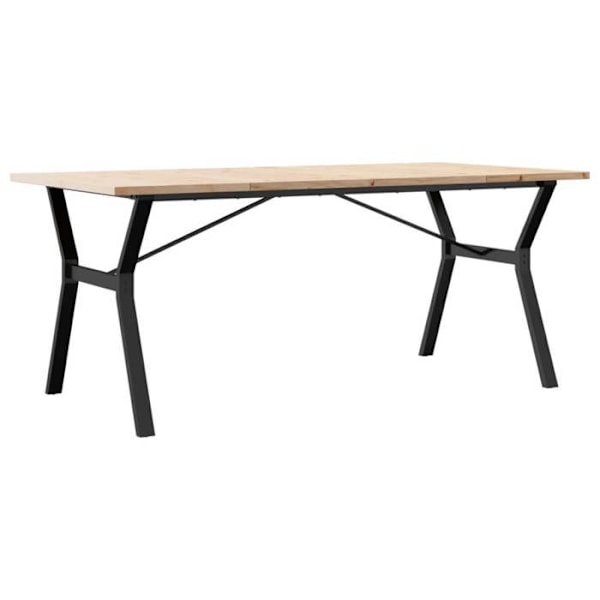 Teollinen design ruokapöytä 180 x 90 x 75,5 cm massiivipuusta ja teräksestä DEC036829 kastanj