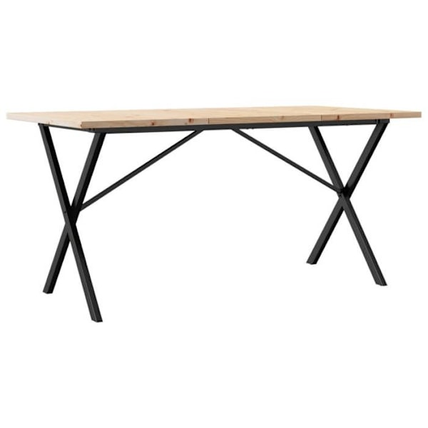 "Industriel design spisebord 140 x 80 x 75,5 cm massivt fyrretræ og stål DEC036803" kastanj