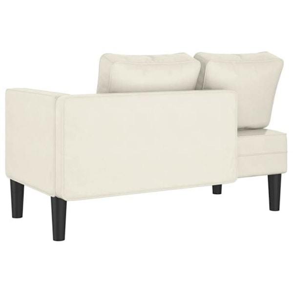 Meridienne chaise longue sohva sisätiloihin samettityynyillä, vaalee krem DEC026070 Grädde
