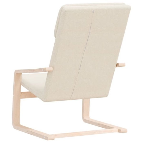 Moderna design fåtölj soffa i cremefärgad tyg med ram i björk DEC026655 kastanj